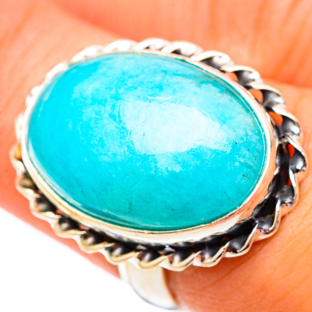 Peruvian Amazonite Rings handcrafted by Ana Silver Co - RING117179