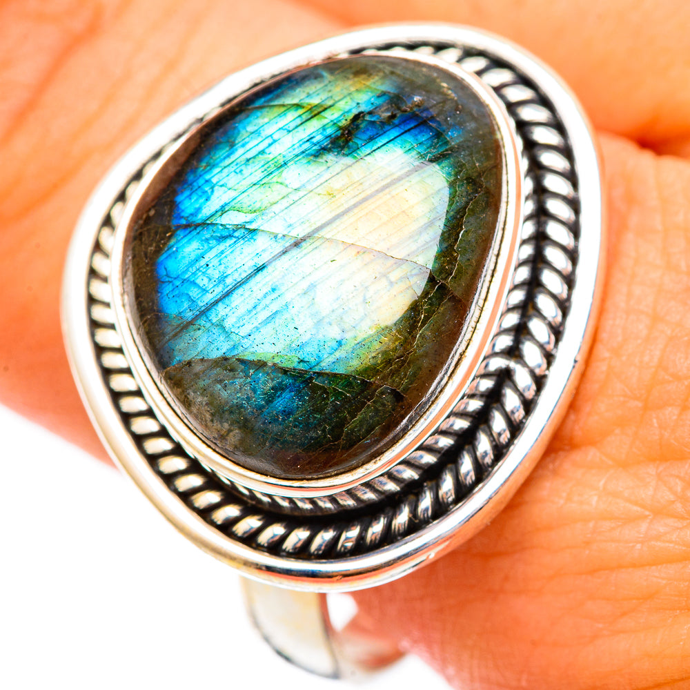 Labradorite Rings handcrafted by Ana Silver Co - RING117198