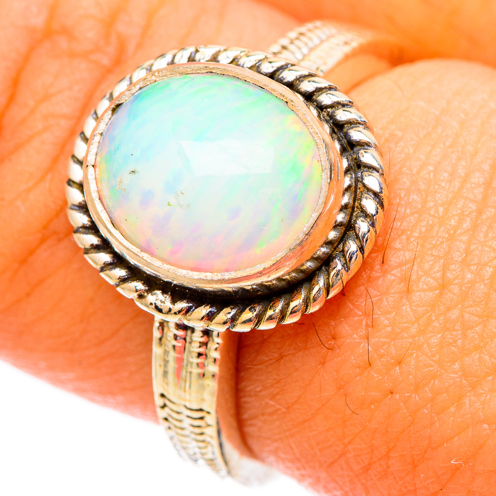 Ethiopian Opal Rings handcrafted by Ana Silver Co - RING117201