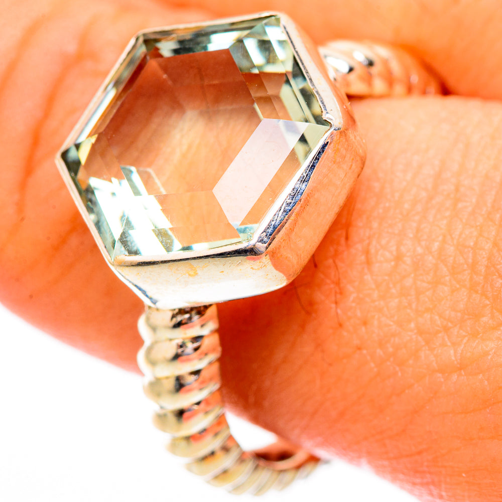 Green Amethyst Rings handcrafted by Ana Silver Co - RING117208