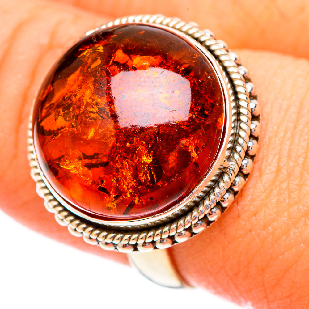 Baltic Amber Rings handcrafted by Ana Silver Co - RING117211