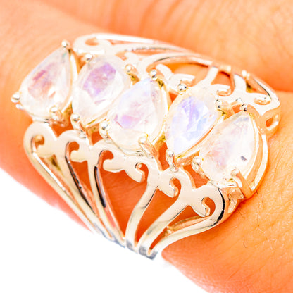 Rainbow Moonstone Rings handcrafted by Ana Silver Co - RING117222