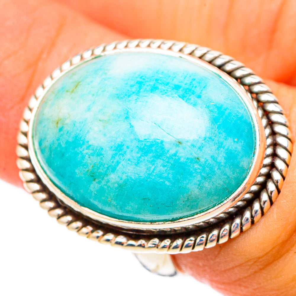 Peruvian Amazonite Rings handcrafted by Ana Silver Co - RING117234