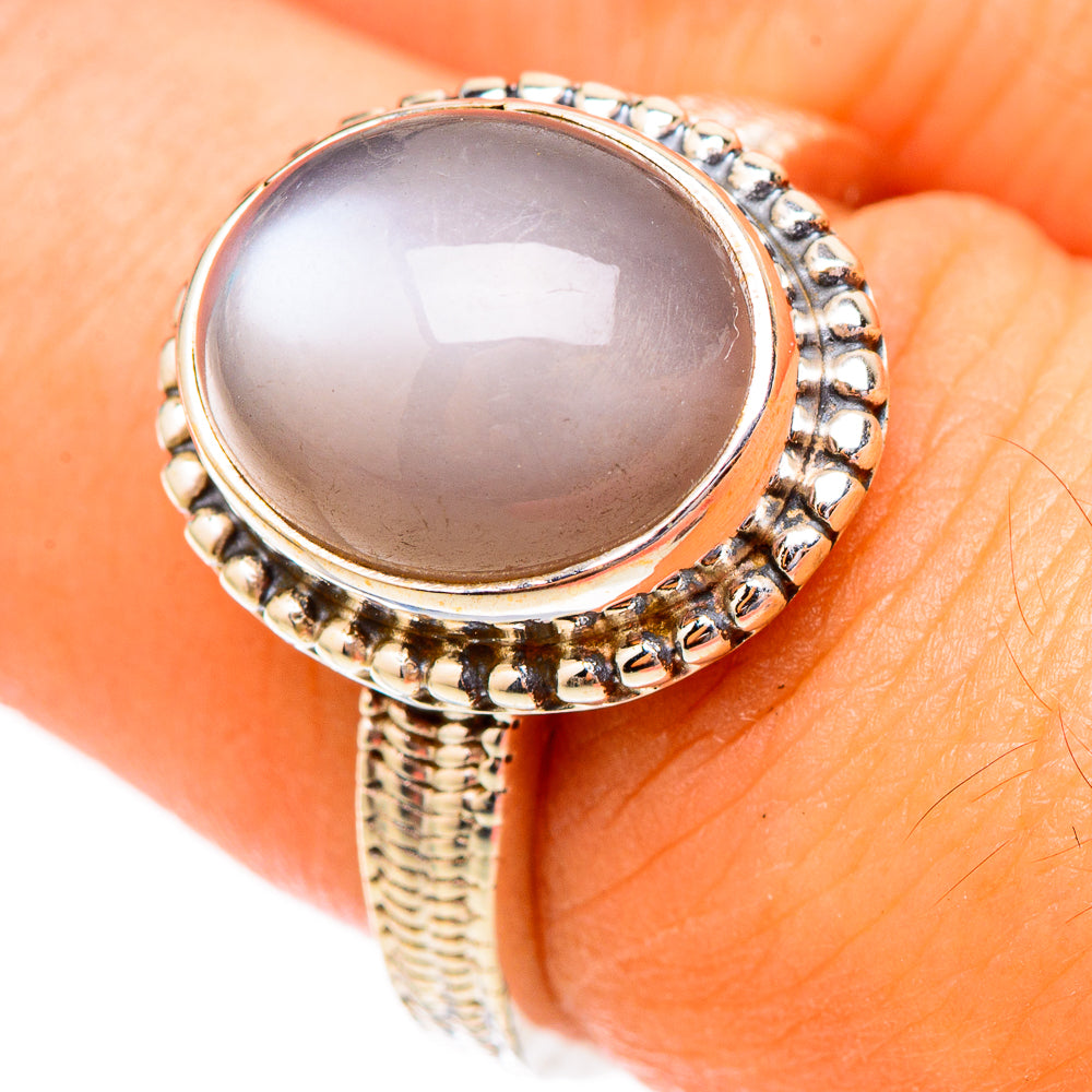 Chocolate Moonstone Rings handcrafted by Ana Silver Co - RING117237