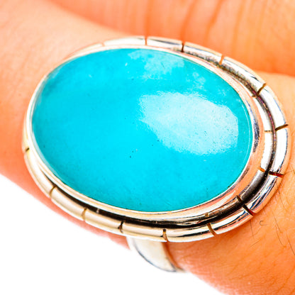 Peruvian Amazonite Rings handcrafted by Ana Silver Co - RING117261