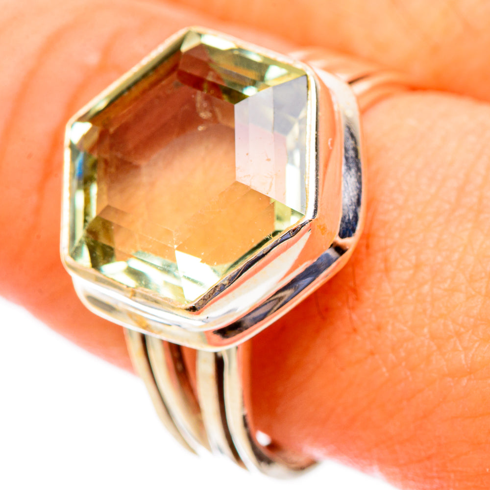 Green Amethyst Rings handcrafted by Ana Silver Co - RING117264