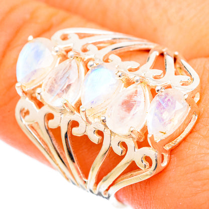 Rainbow Moonstone Rings handcrafted by Ana Silver Co - RING117277
