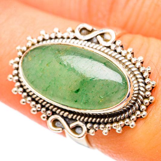 Green Aventurine Rings handcrafted by Ana Silver Co - RING117288