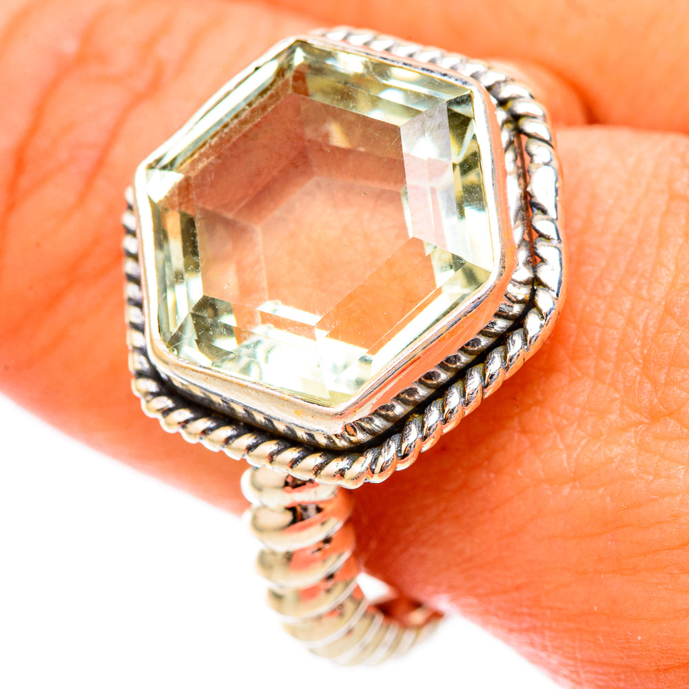 Green Amethyst Rings handcrafted by Ana Silver Co - RING117289