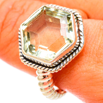 Green Amethyst Rings handcrafted by Ana Silver Co - RING117289
