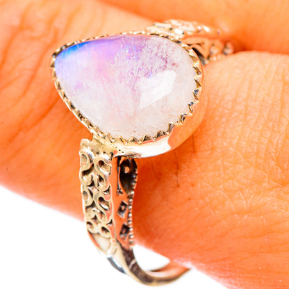 Rainbow Moonstone Rings handcrafted by Ana Silver Co - RING117302