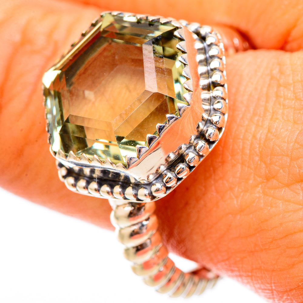 Green Amethyst Rings handcrafted by Ana Silver Co - RING117315