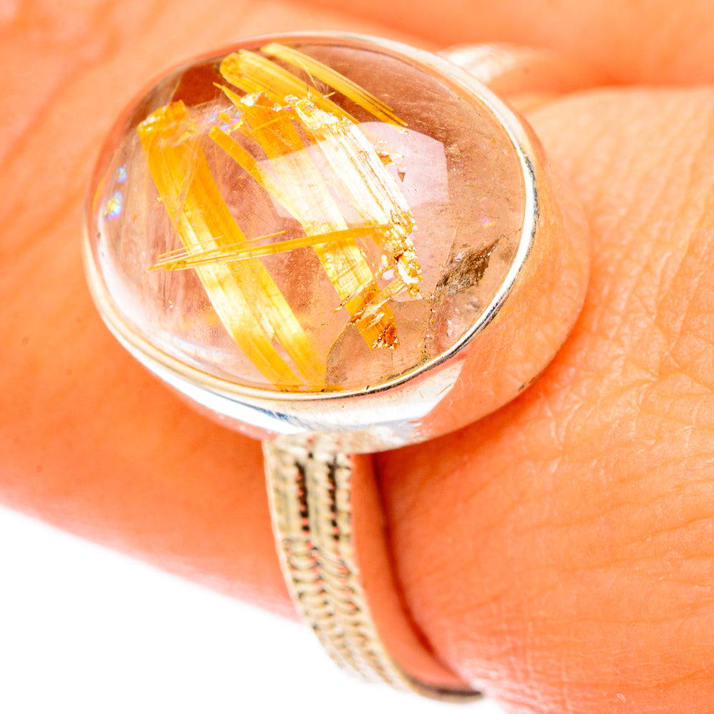 Rutilated Quartz Rings handcrafted by Ana Silver Co - RING117326