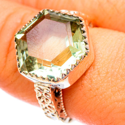 Green Amethyst Rings handcrafted by Ana Silver Co - RING117341