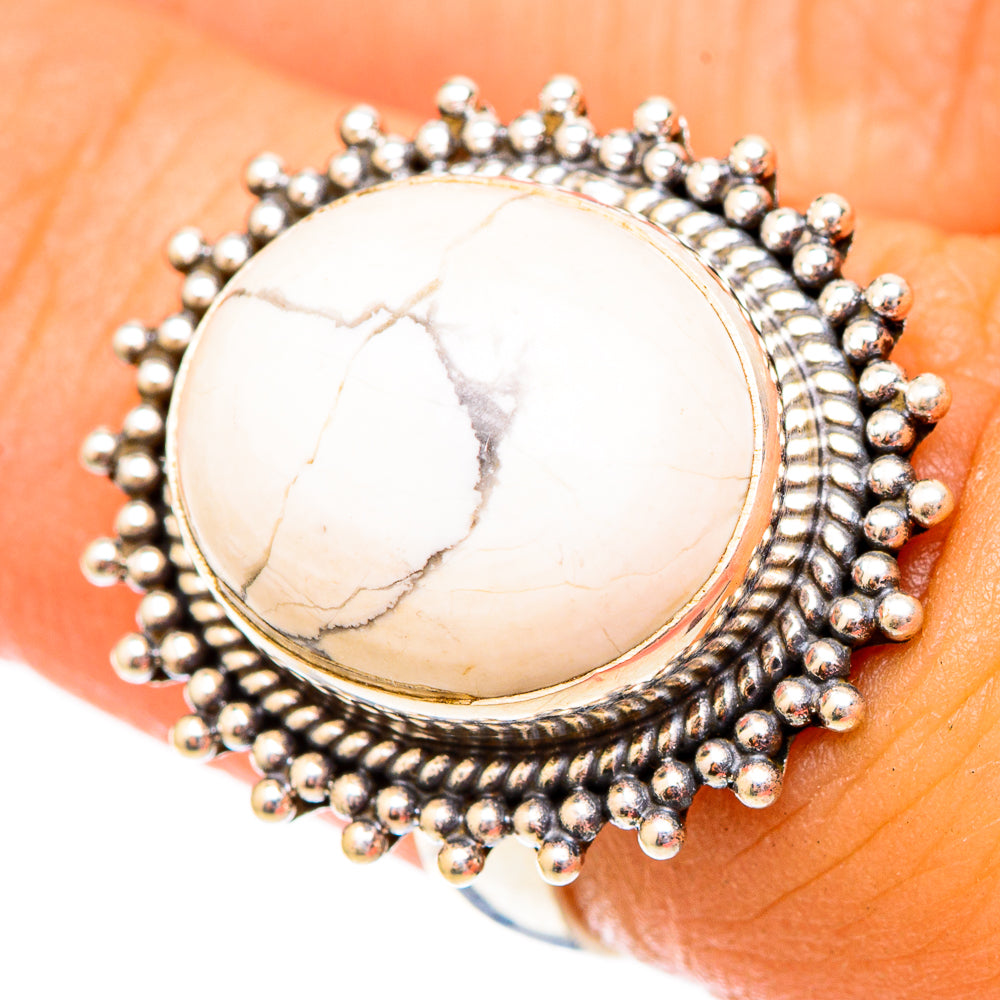 Howlite Rings handcrafted by Ana Silver Co - RING117372
