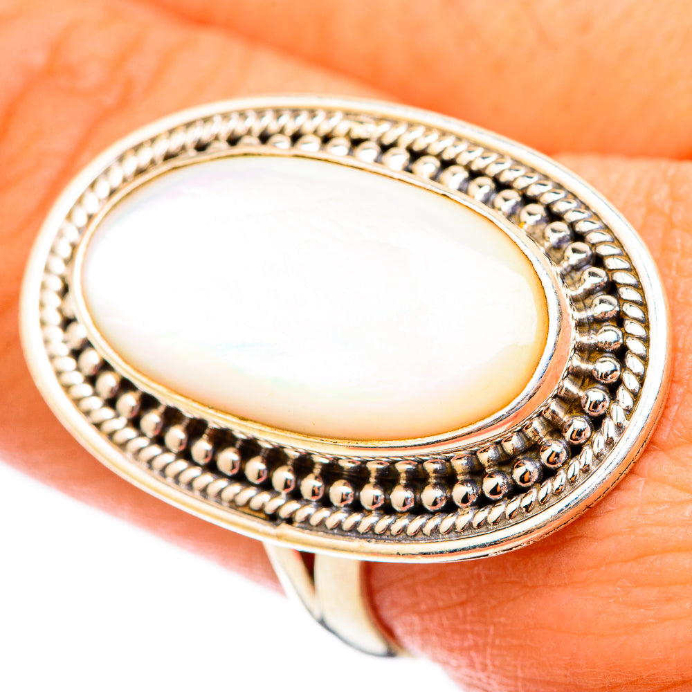 Mother Of Pearl Rings handcrafted by Ana Silver Co - RING117373