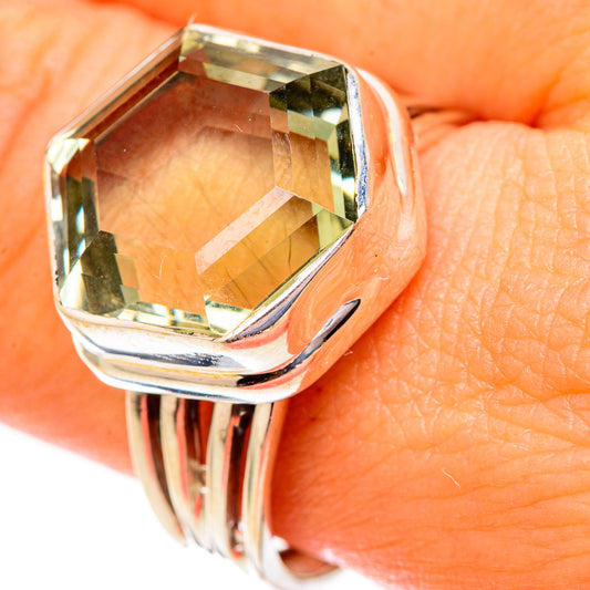 Green Amethyst Rings handcrafted by Ana Silver Co - RING117380