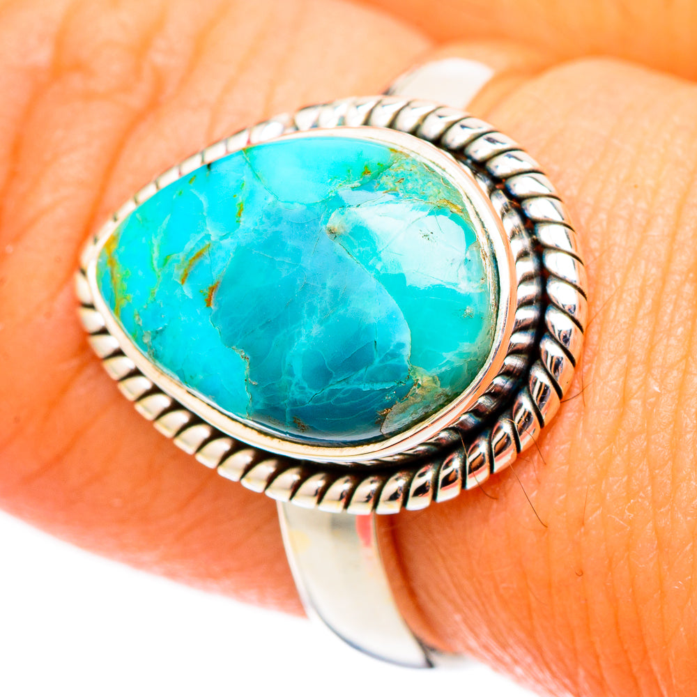 Peruvian Chrysocolla Rings handcrafted by Ana Silver Co - RING117404