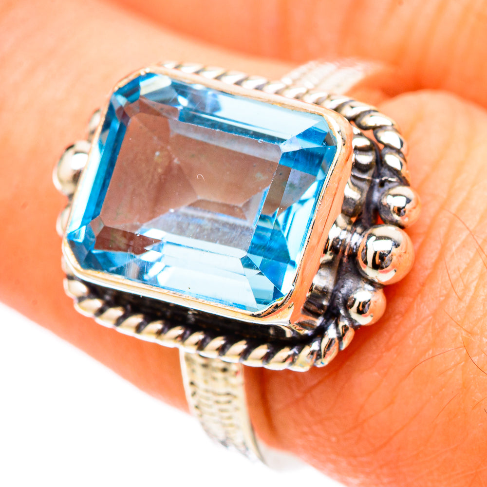 Blue Topaz Rings handcrafted by Ana Silver Co - RING117405