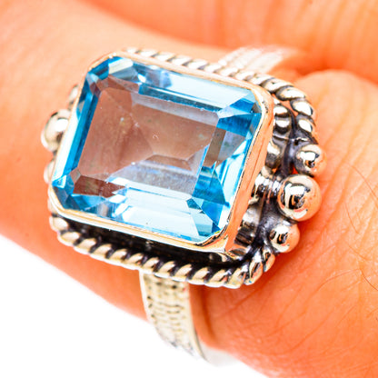 Blue Topaz Rings handcrafted by Ana Silver Co - RING117405