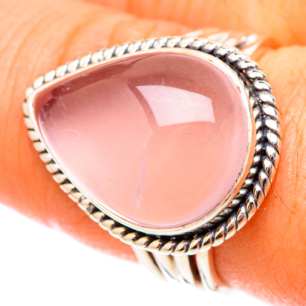 Rose Quartz Rings handcrafted by Ana Silver Co - RING117414