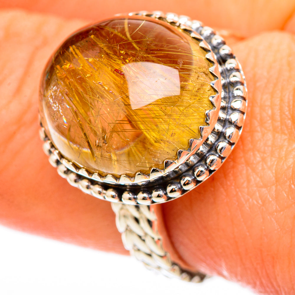 Rutilated Quartz Rings handcrafted by Ana Silver Co - RING117420