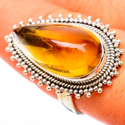 Citrine Sugarloaf Rings handcrafted by Ana Silver Co - RING117440