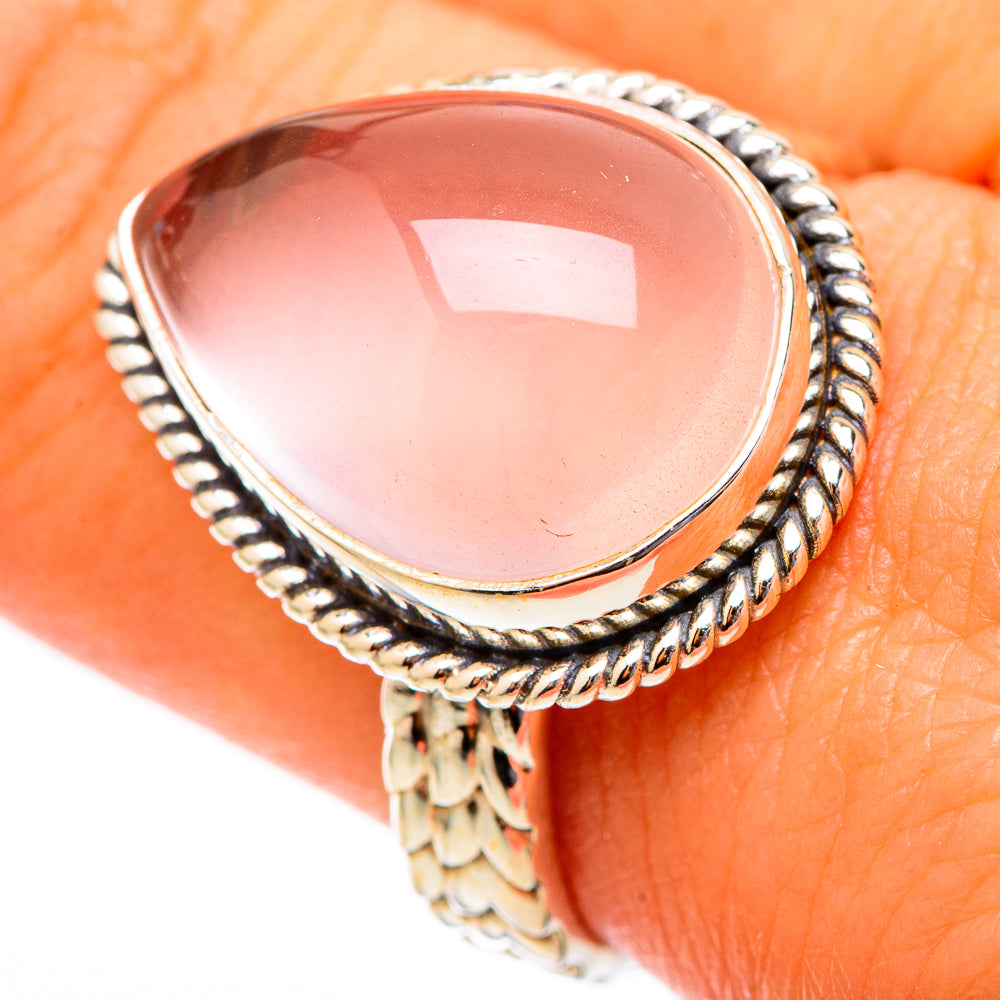 Rose Quartz Rings handcrafted by Ana Silver Co - RING117442