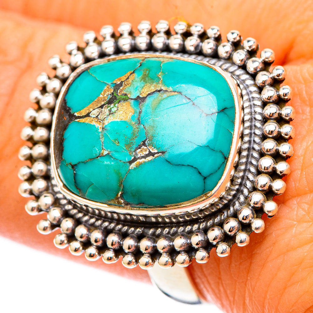 Tibetan Turquoise Rings handcrafted by Ana Silver Co - RING117460