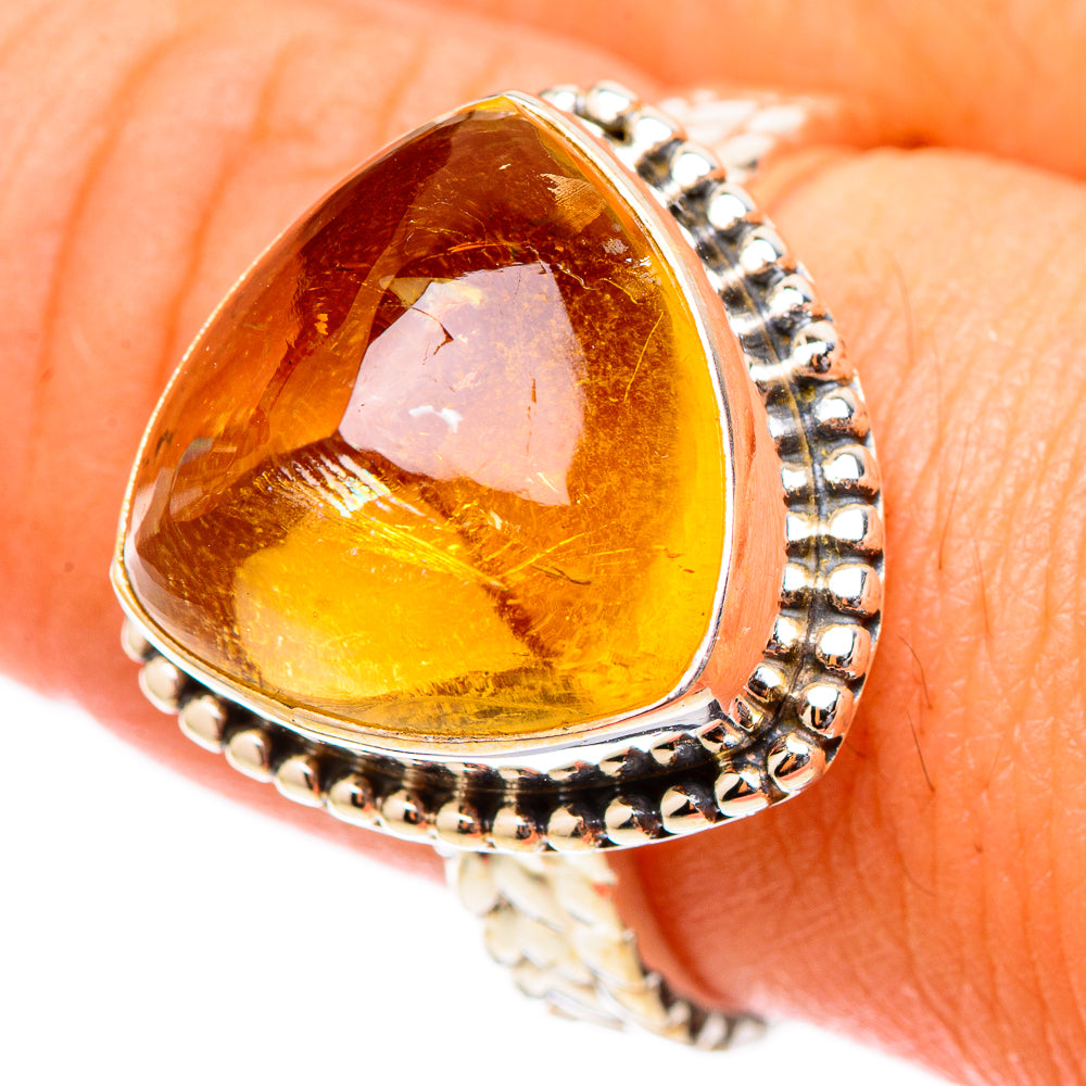 Citrine Sugarloaf Rings handcrafted by Ana Silver Co - RING117468