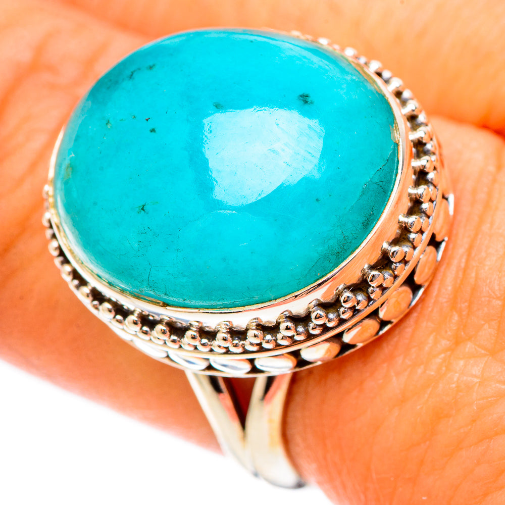 Peruvian Chrysocolla Rings handcrafted by Ana Silver Co - RING117487