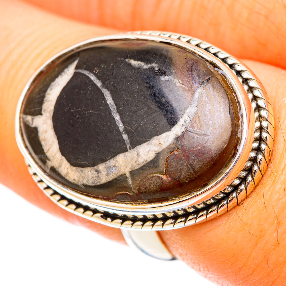 Septarian Geode Rings handcrafted by Ana Silver Co - RING117493