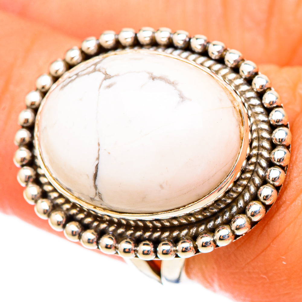 Howlite Rings handcrafted by Ana Silver Co - RING117505