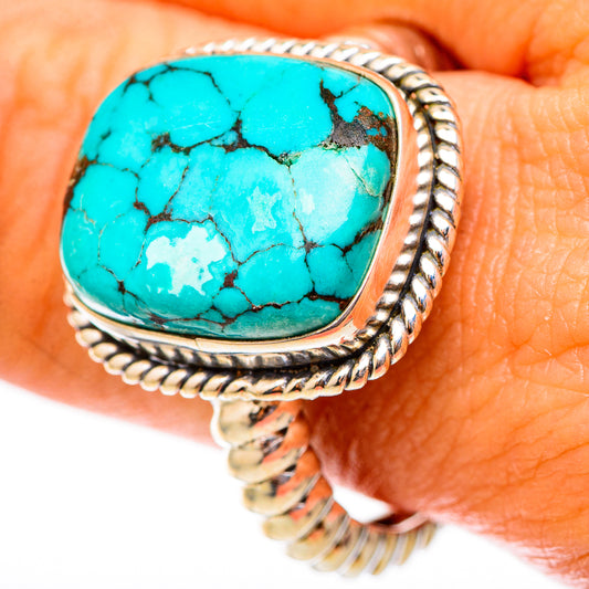 Tibetan Turquoise Rings handcrafted by Ana Silver Co - RING117534