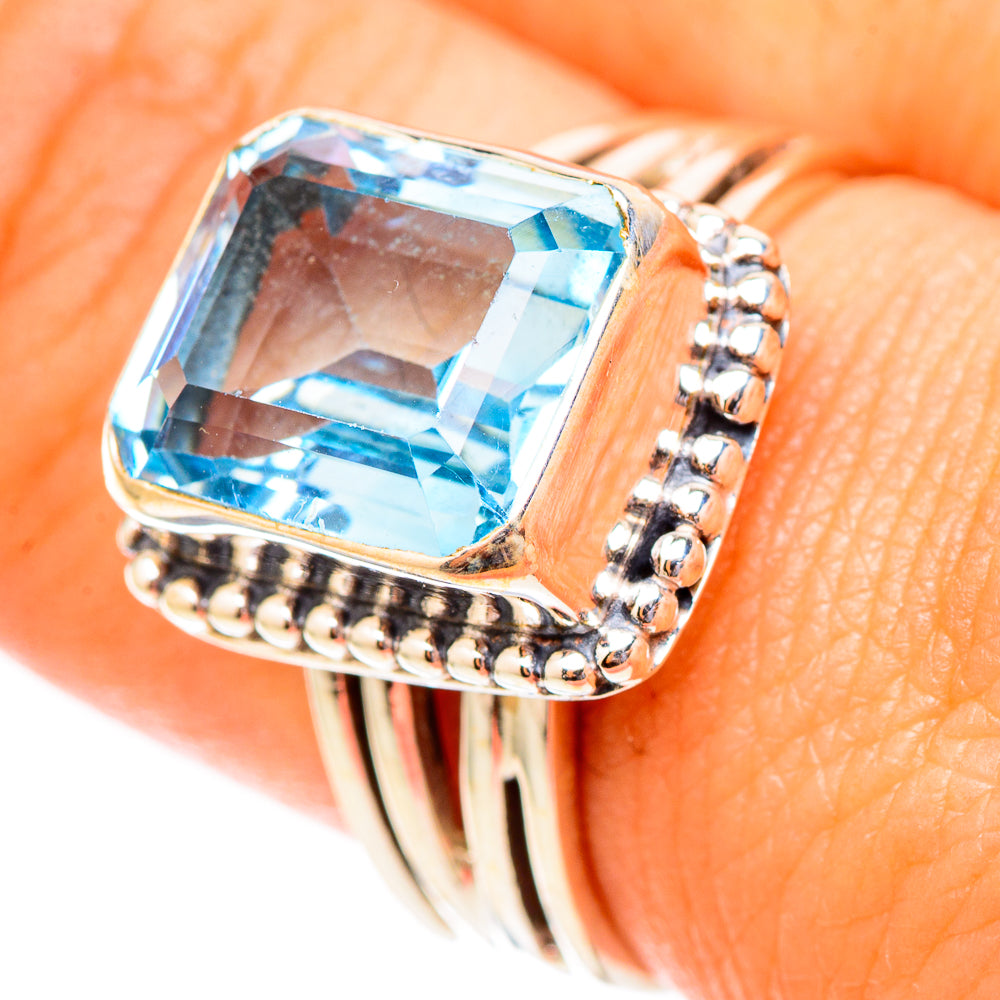 Blue Topaz Rings handcrafted by Ana Silver Co - RING117537