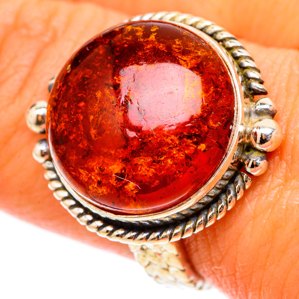 Baltic Amber Rings handcrafted by Ana Silver Co - RING117540
