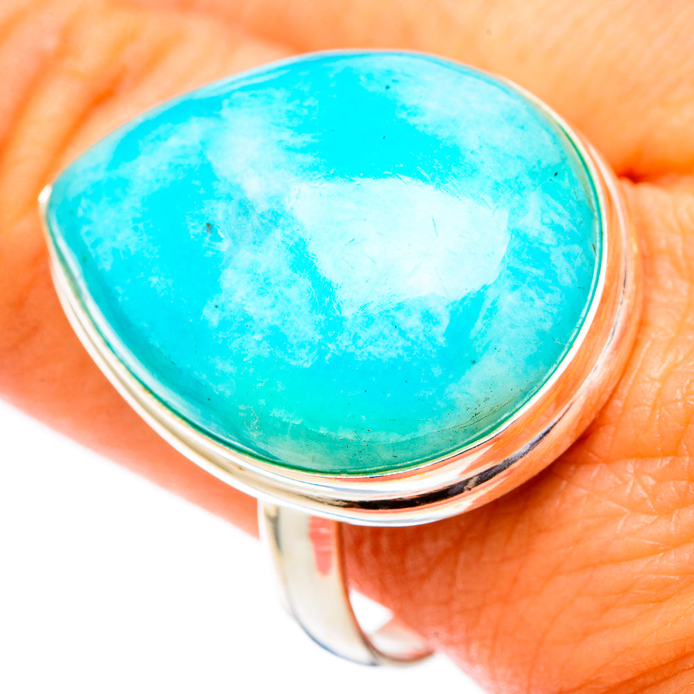 Peruvian Amazonite Rings handcrafted by Ana Silver Co - RING117562