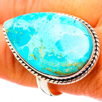 Peruvian Chrysocolla Rings handcrafted by Ana Silver Co - RING117567