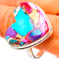 Kingman Pink Dahlia Turquoise Rings handcrafted by Ana Silver Co - RING117592