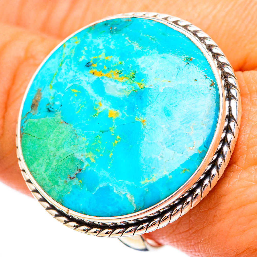 Peruvian Chrysocolla Rings handcrafted by Ana Silver Co - RING117599