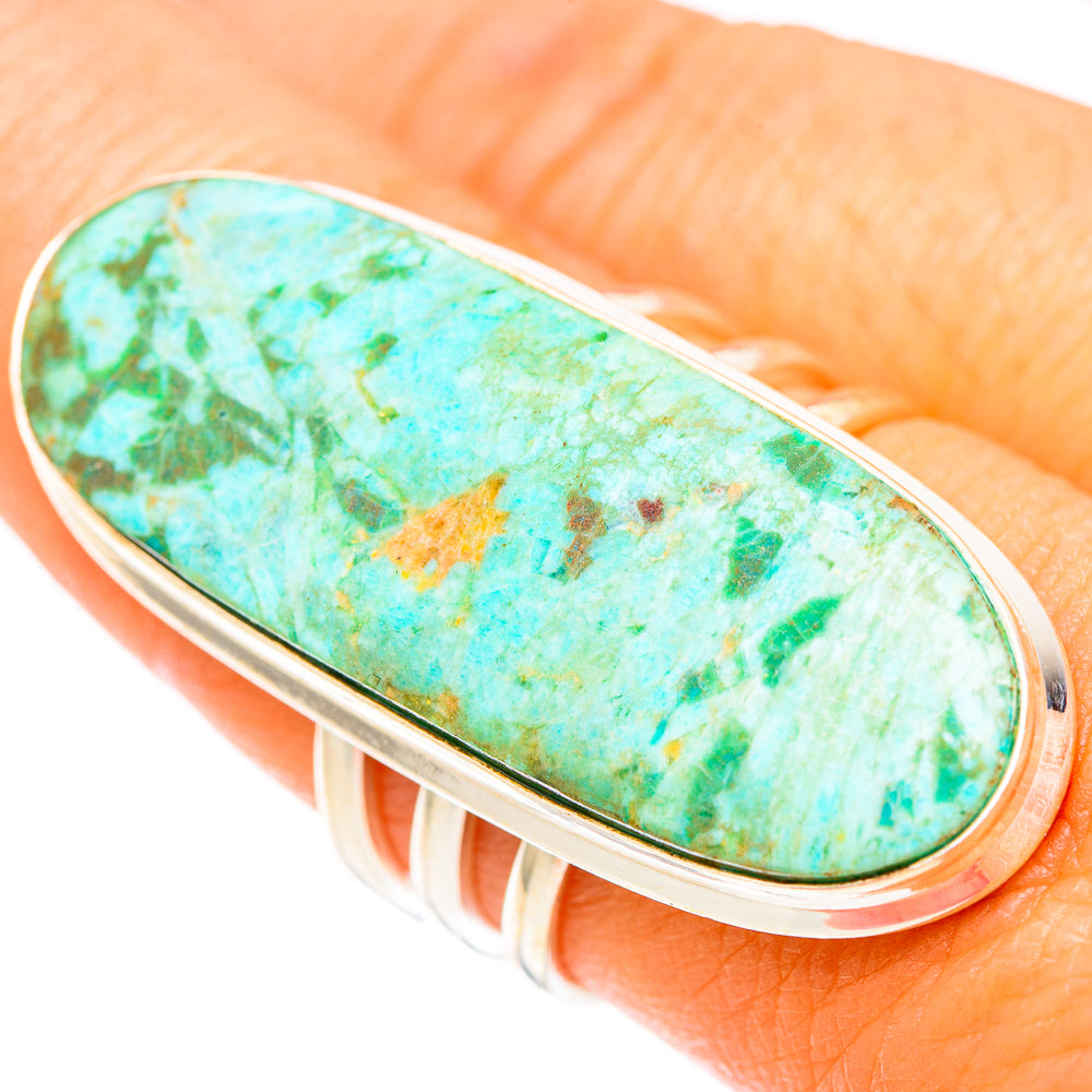Peruvian Chrysocolla Rings handcrafted by Ana Silver Co - RING117602