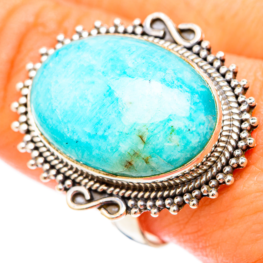 Peruvian Chrysocolla Rings handcrafted by Ana Silver Co - RING117604