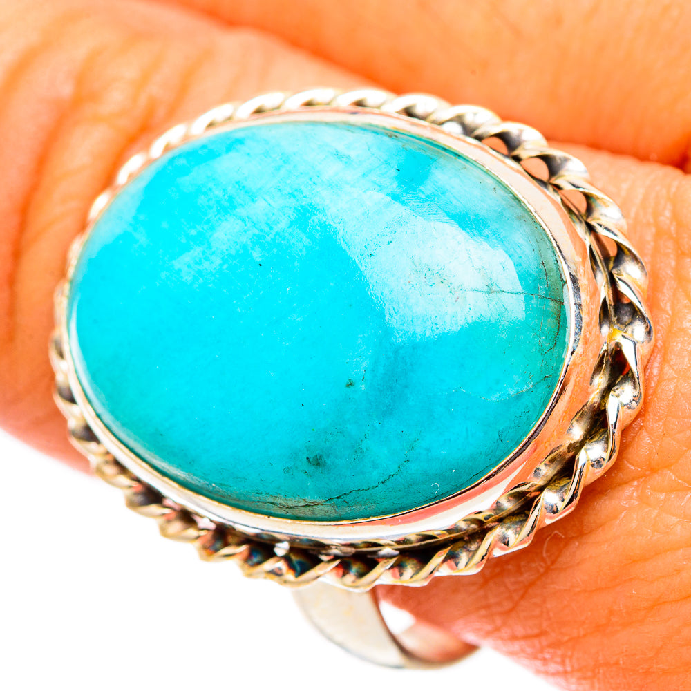 Peruvian Amazonite Rings handcrafted by Ana Silver Co - RING117659