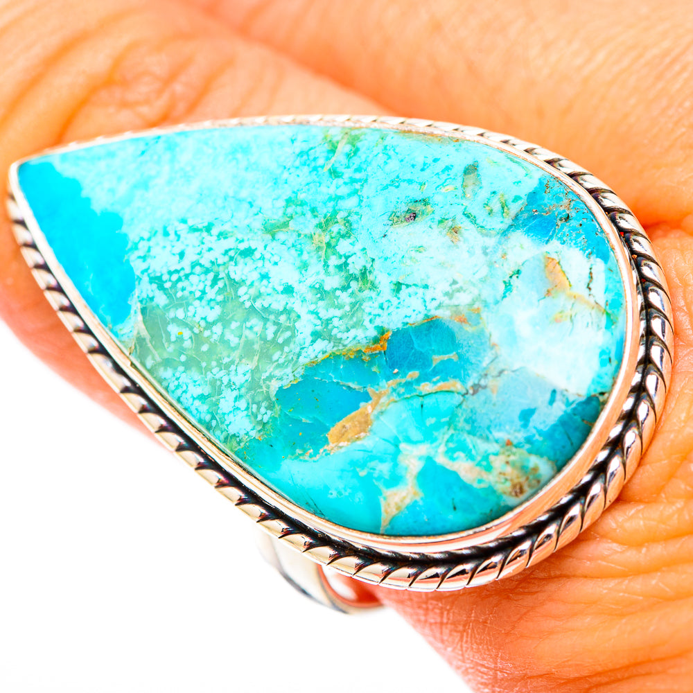 Peruvian Chrysocolla Rings handcrafted by Ana Silver Co - RING117663