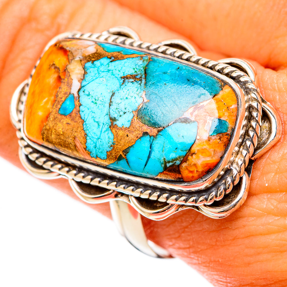 Spiny Oyster Turquoise Rings handcrafted by Ana Silver Co - RING117683