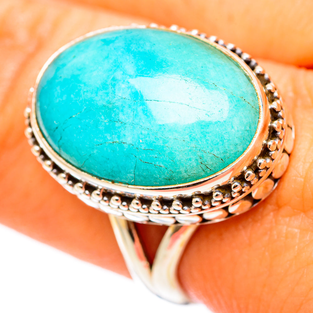 Peruvian Amazonite Rings handcrafted by Ana Silver Co - RING117699
