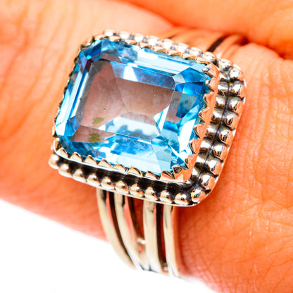 Blue Topaz Rings handcrafted by Ana Silver Co - RING117702