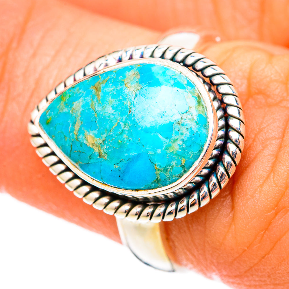 Peruvian Chrysocolla Rings handcrafted by Ana Silver Co - RING117703