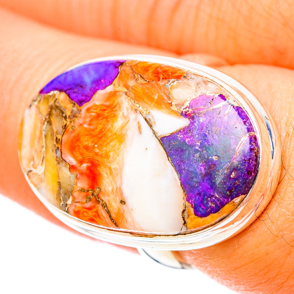 Kingman Pink Dahlia Turquoise Rings handcrafted by Ana Silver Co - RING117754