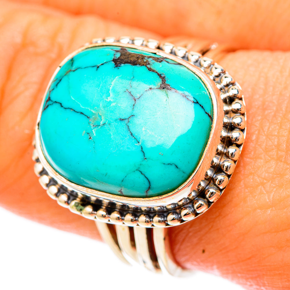 Tibetan Turquoise Rings handcrafted by Ana Silver Co - RING117790